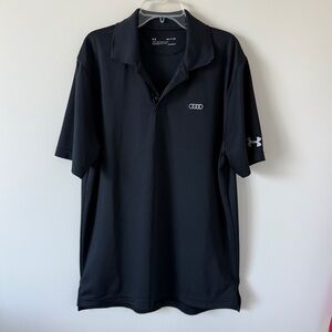 Audi Under Armour Men's Black Polo Short Sleeve Shirt Top